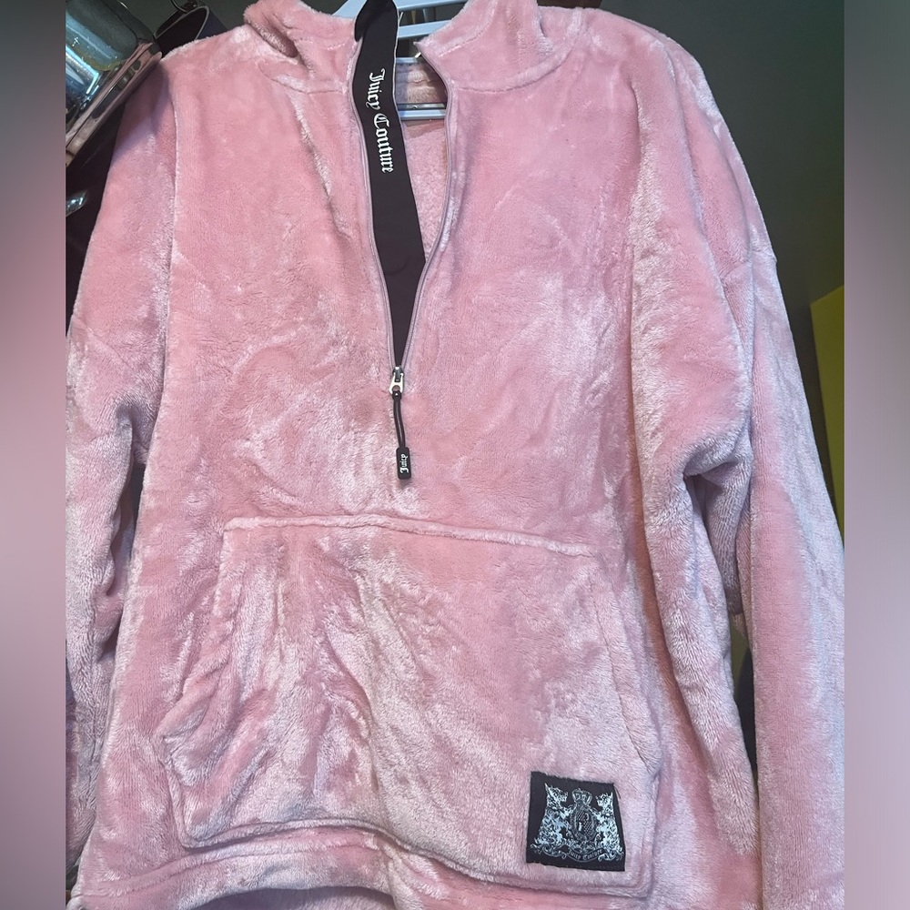 Juicy Couture Sport soft velour Hoody Half zip soft and warm with pockets - Picture 7 of 11